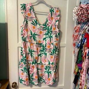 Isaac Mizrahi tropical 🌴 palm tree mini dress